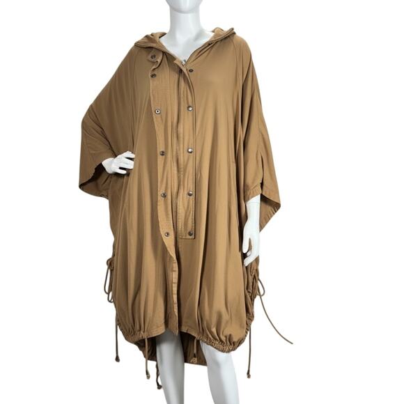 PILCRO Anthropologie ONE SIZE Viscose Utility Popover Jacket Coat Tan - Picture 1 of 11